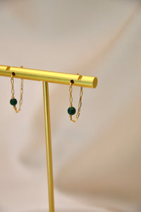 Boucles d'oreilles Malachite