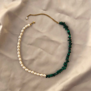 Collier Perles & Malachite